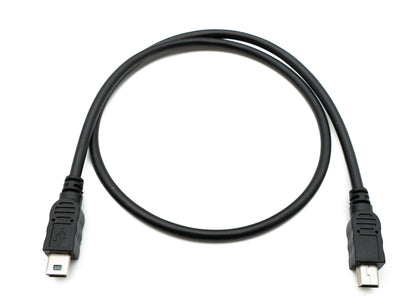 SYSTEM-S USB 2.0 cable 50 cm Mini B male to male in black 