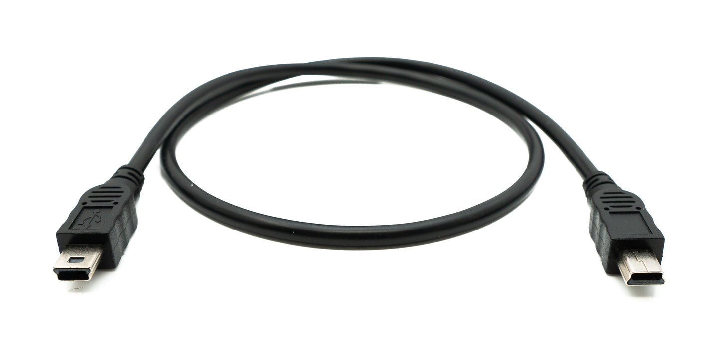 SYSTEM-S USB 2.0 cable 50 cm Mini B male to male in black 