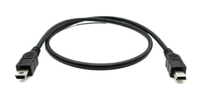 SYSTEM-S USB 2.0 cable 50 cm Mini B male to male in black 