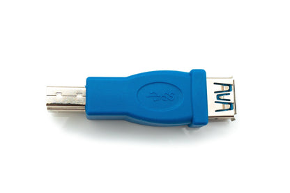 SYSTEM-S USB 3.0 Adapter Typ B Stecker zu Typ A Buchse Kabel in Blau