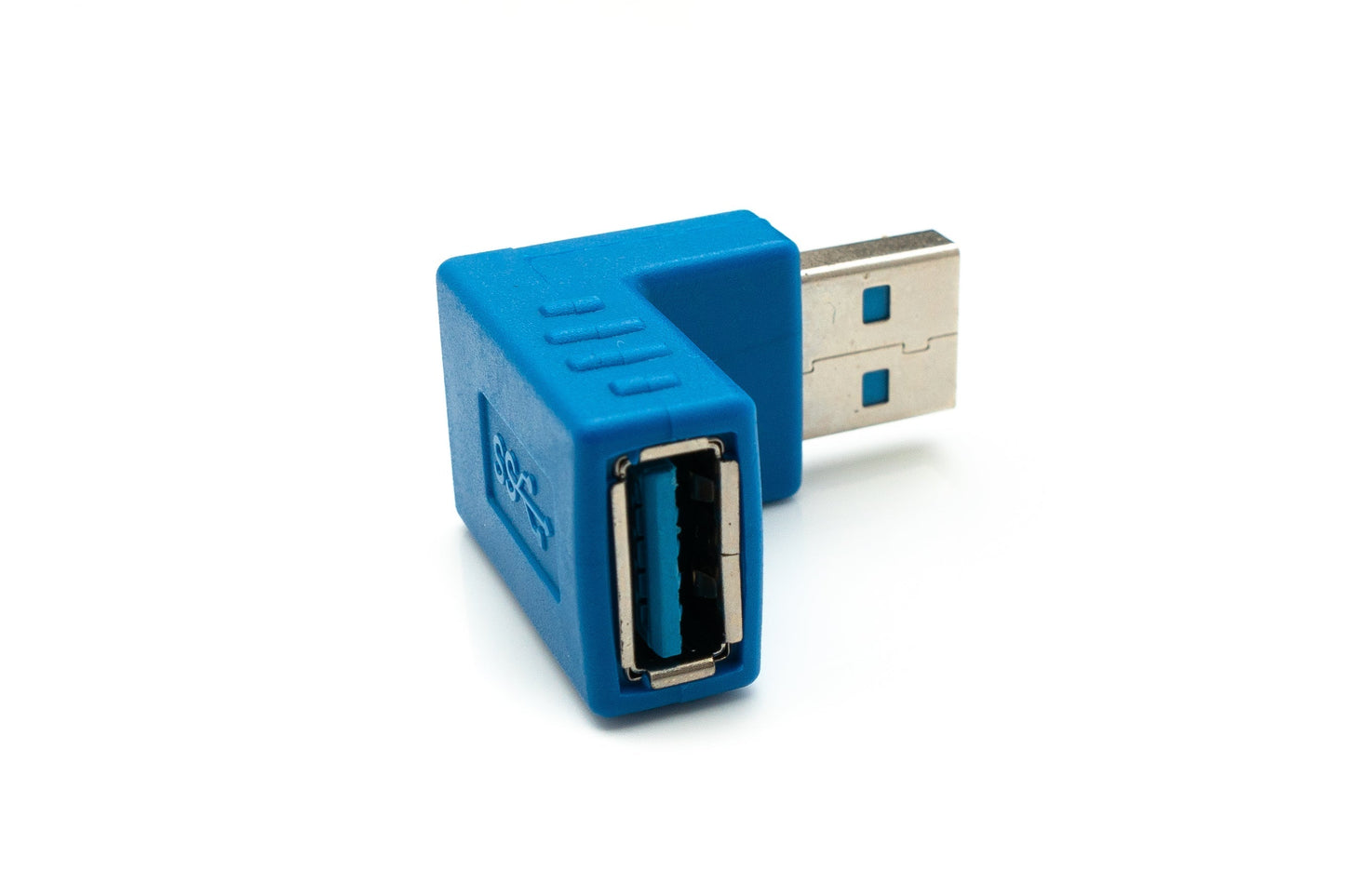 SYSTEM-S USB 3.0 Adapter Type A Male to Female Angled Cable in Blue