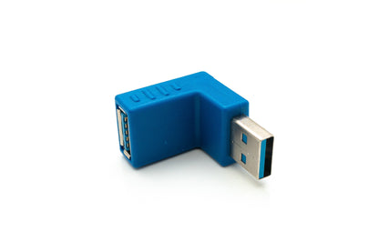 SYSTEM-S USB 3.0 Adapter Type A Male to Female Angled Cable in Blue