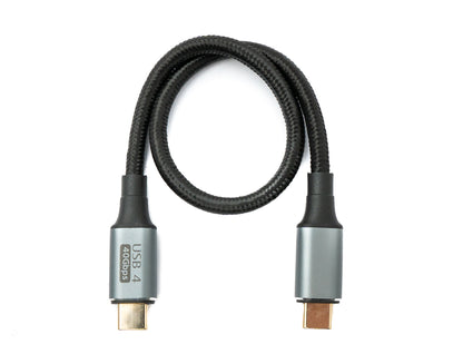 SYSTEM-S USB4 USB Kabel 30 cm Typ C Stecker zu Stecker 40 Gbit/s USB 4.0 geflochten Schwarz