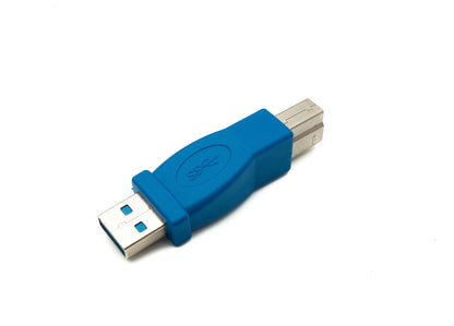 SYSTEM-S USB 3.0 Adapter Typ A Stecker zu Typ B Stecker Kabel in Blau