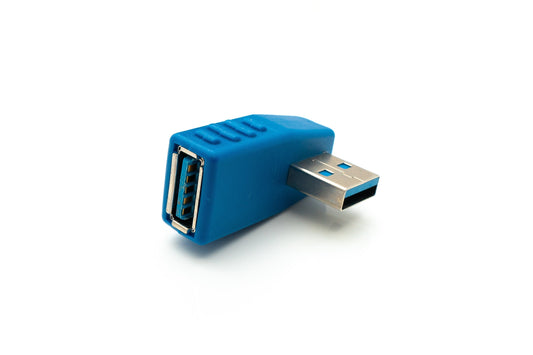 SYSTEM-S USB 3.0 Adapter Typ A Stecker zu Buchse Winkel Kabel in Blau