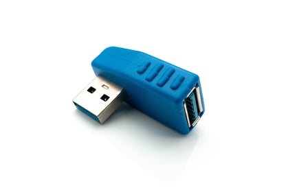 SYSTEM-S USB 3.0 Adapter Typ A Stecker zu Buchse Winkel Kabel in Blau