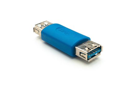 SYSTEM-S USB 3.0 Adapter Type A Female to Female Cable in Blue