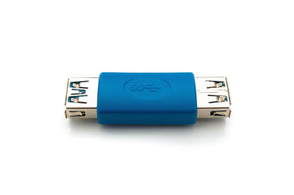 SYSTEM-S USB 3.0 Adapter Type A Female to Female Cable in Blue