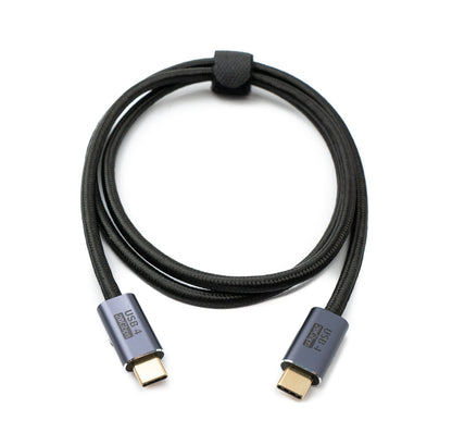 SYSTEM-S USB4 USB Kabel 100 cm Typ C Stecker zu Stecker 20 Gbit/s USB 4.0 geflochten Schwarz