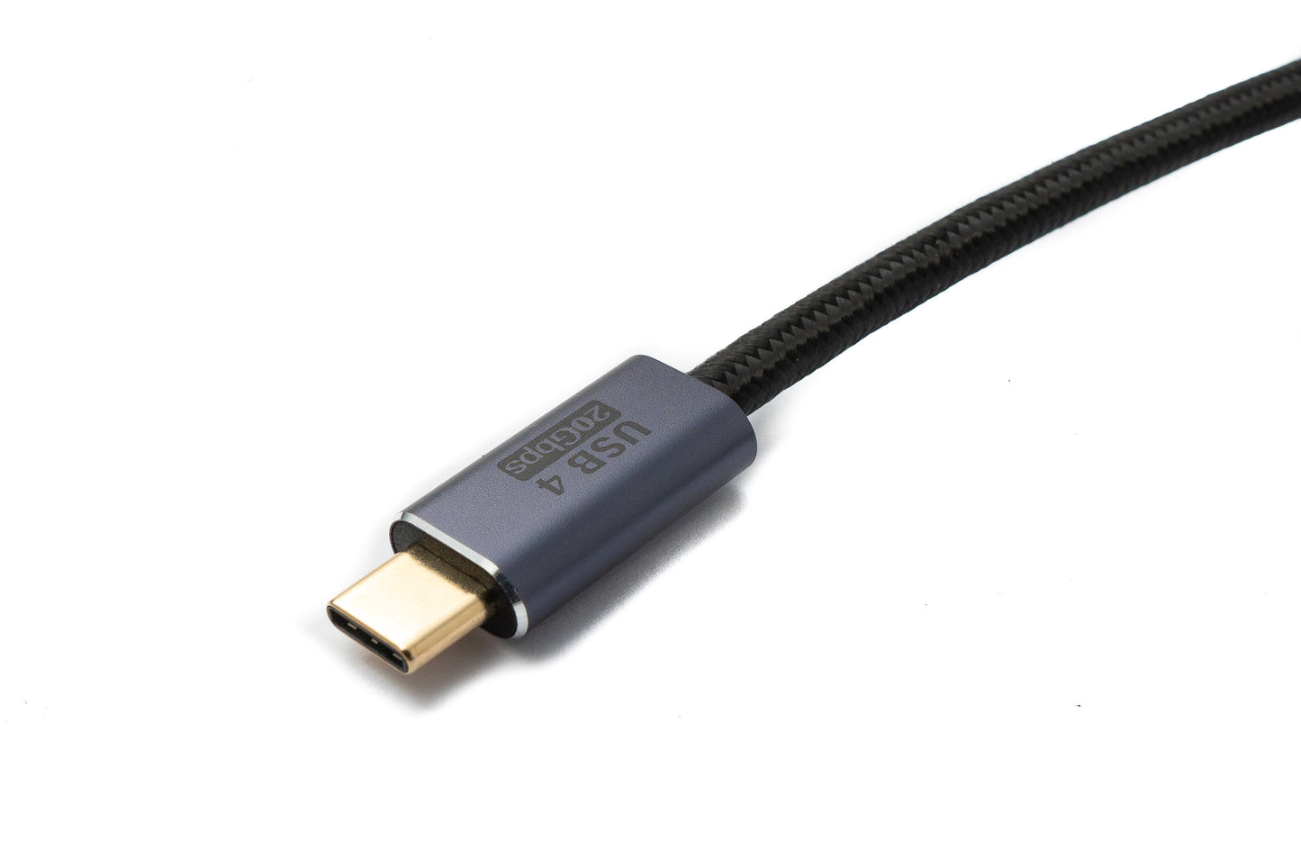 SYSTEM-S USB4 USB Kabel 100 cm Typ C Stecker zu Stecker 20 Gbit/s USB 4.0 geflochten Schwarz