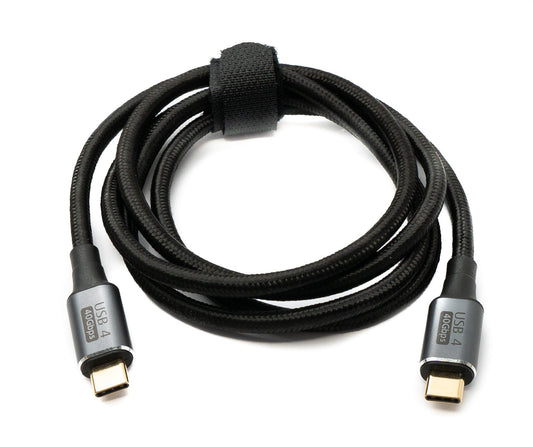 SYSTEM-S USB4 USB Kabel 120 cm Typ C Stecker zu Stecker 40 Gbit/s USB 4.0 geflochten Schwarz