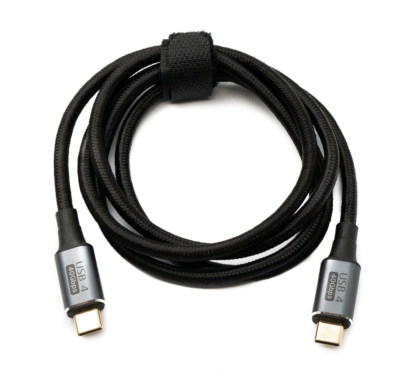 SYSTEM-S USB4 USB Kabel 120 cm Typ C Stecker zu Stecker 40 Gbit/s USB 4.0 geflochten Schwarz