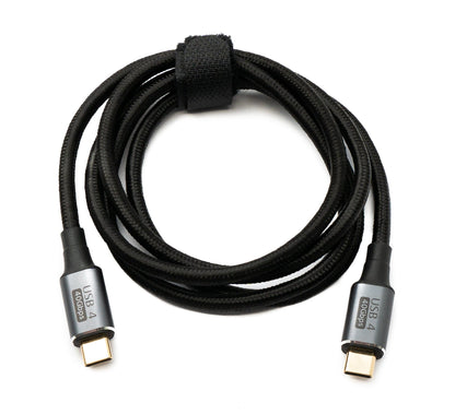 SYSTEM-S USB4 USB Kabel 120 cm Typ C Stecker zu Stecker 40 Gbit/s USB 4.0 geflochten Schwarz