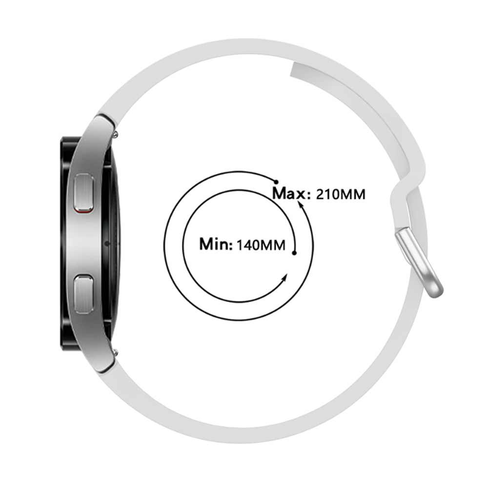 SYSTEM-S flexible silicone strap 20mm for Samsung Galaxy Watch 4 Smartwatch White