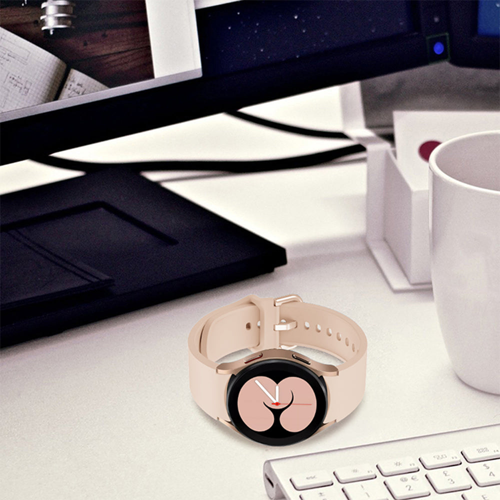 SYSTEM-S Armband flexibel aus Silikon 20mm für Samsung Galaxy Watch 4 Smartwatch Pink