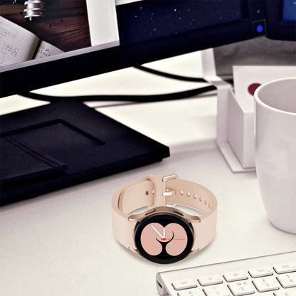 SYSTEM-S Armband flexibel aus Silikon 20mm für Samsung Galaxy Watch 4 Smartwatch Pink