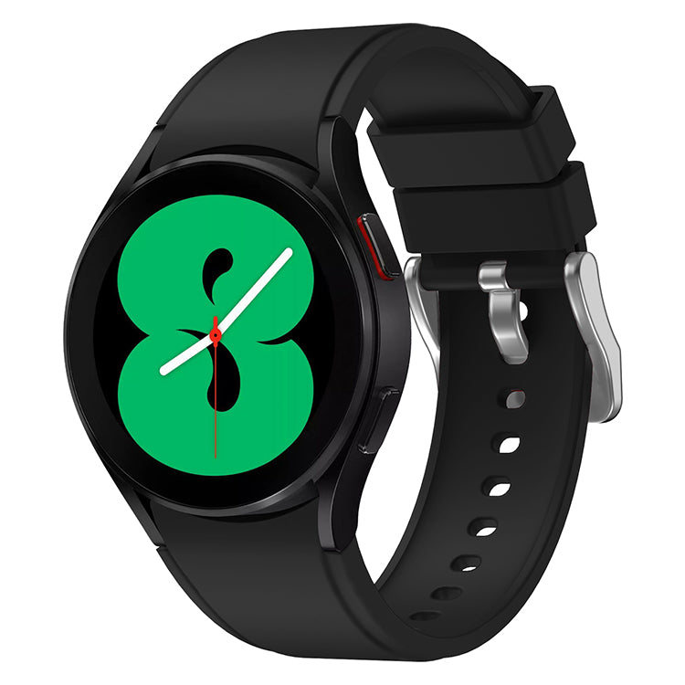 SYSTEM-S Armband flexibel aus Silikon 20mm für Samsung Galaxy Watch 4 Smartwatch Schwarz