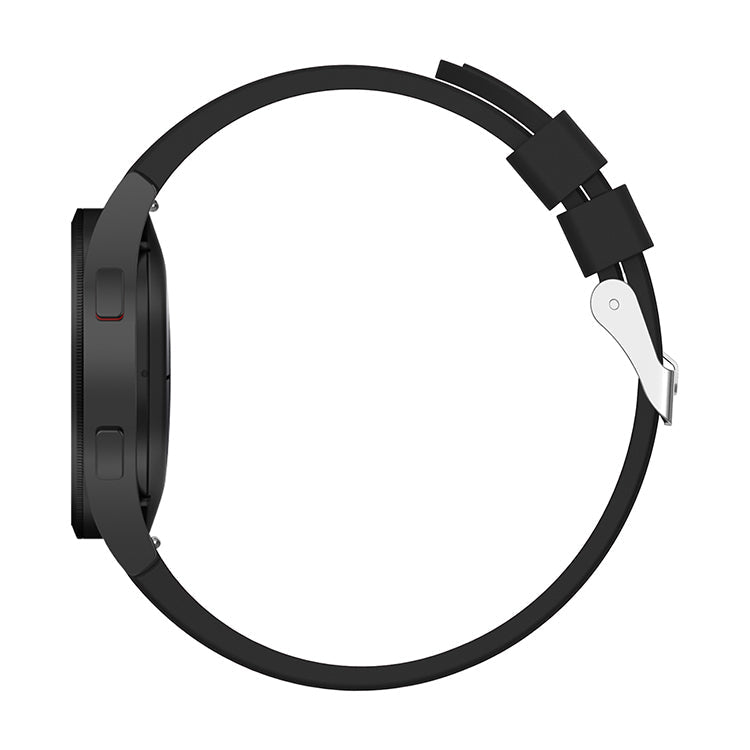 SYSTEM-S Armband flexibel aus Silikon 20mm für Samsung Galaxy Watch 4 Smartwatch Schwarz