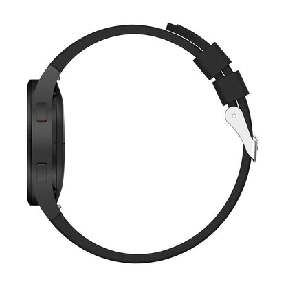 SYSTEM-S Armband flexibel aus Silikon 20mm für Samsung Galaxy Watch 4 Smartwatch Schwarz
