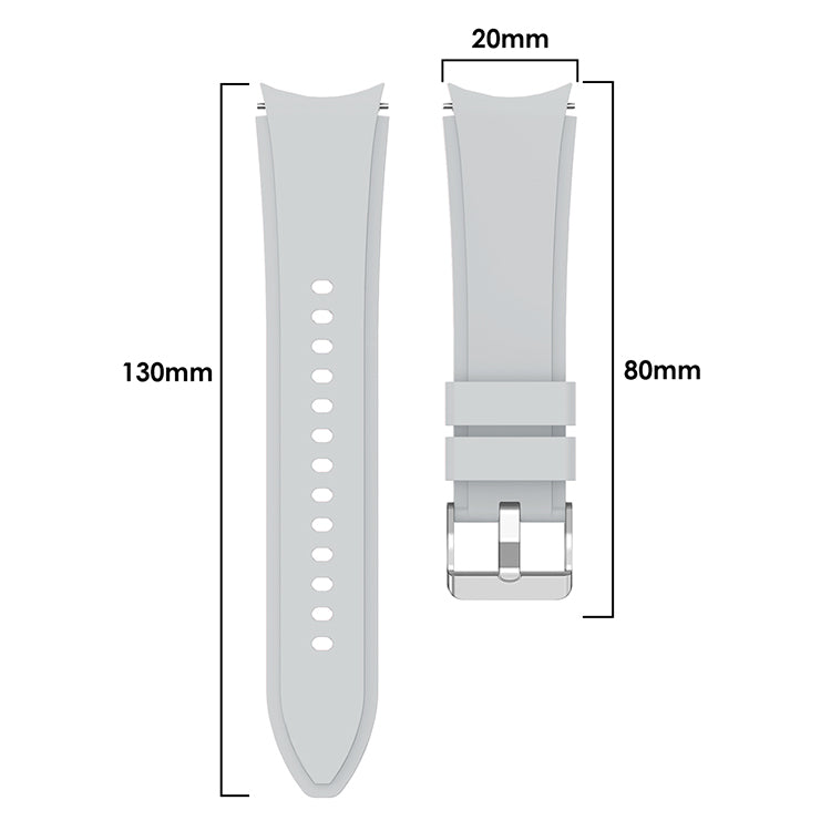 SYSTEM-S Armband flexibel aus Silikon 20mm für Samsung Galaxy Watch 4 Smartwatch Weiß