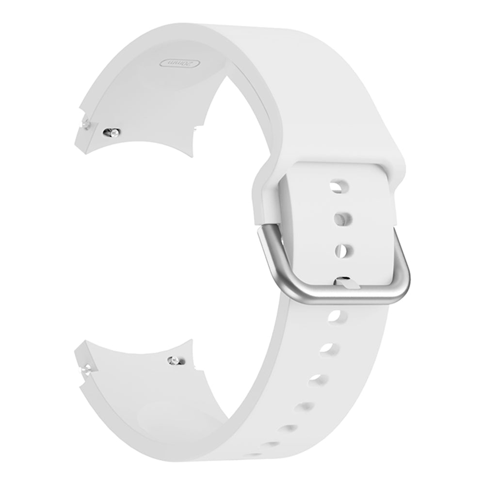 SYSTEM-S Armband flexibel aus Silikon 20mm für Huawei Watch 2 Smartwatch in Weiß