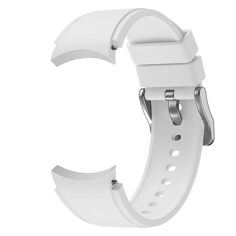SYSTEM-S Armband flexibel aus Silikon 20mm für Huawei Watch 2 Smartwatch in Weiß