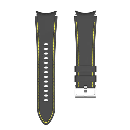 SYSTEM-S Armband flexibel aus Silikon 20mm für Samsung Galaxy Watch 4 Smartwatch Schwarz