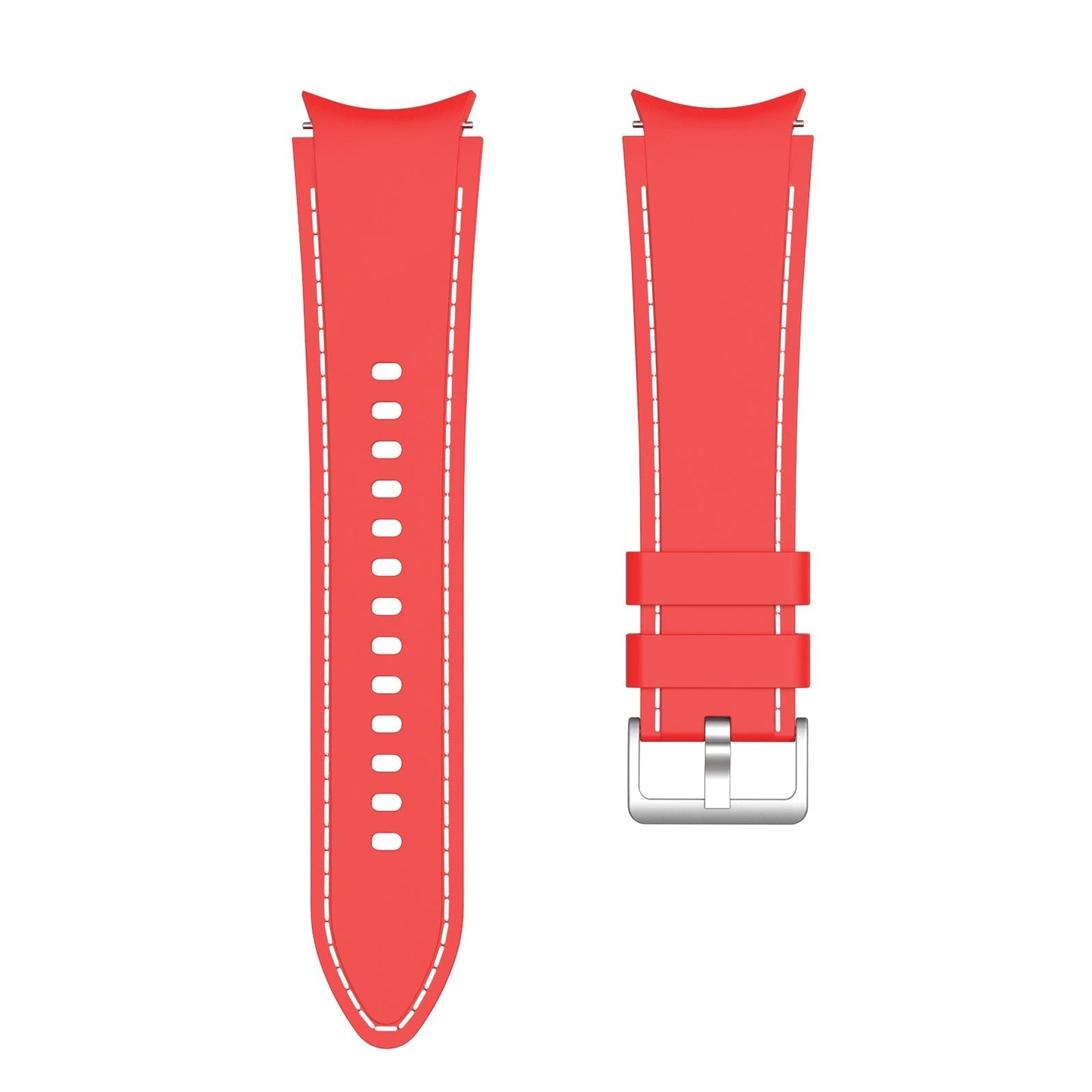 SYSTEM-S Armband flexibel aus Silikon 20mm für Samsung Galaxy Watch 4 Smartwatch Rot