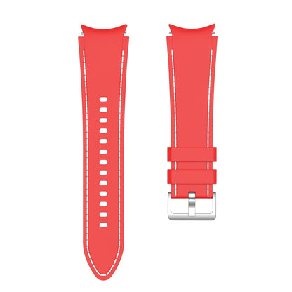 SYSTEM-S Armband flexibel aus Silikon 20mm für Samsung Galaxy Watch 4 Smartwatch Rot