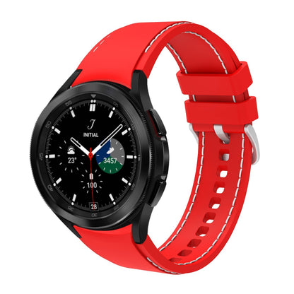 SYSTEM-S Armband flexibel aus Silikon 20mm für Samsung Galaxy Watch 4 Smartwatch Rot