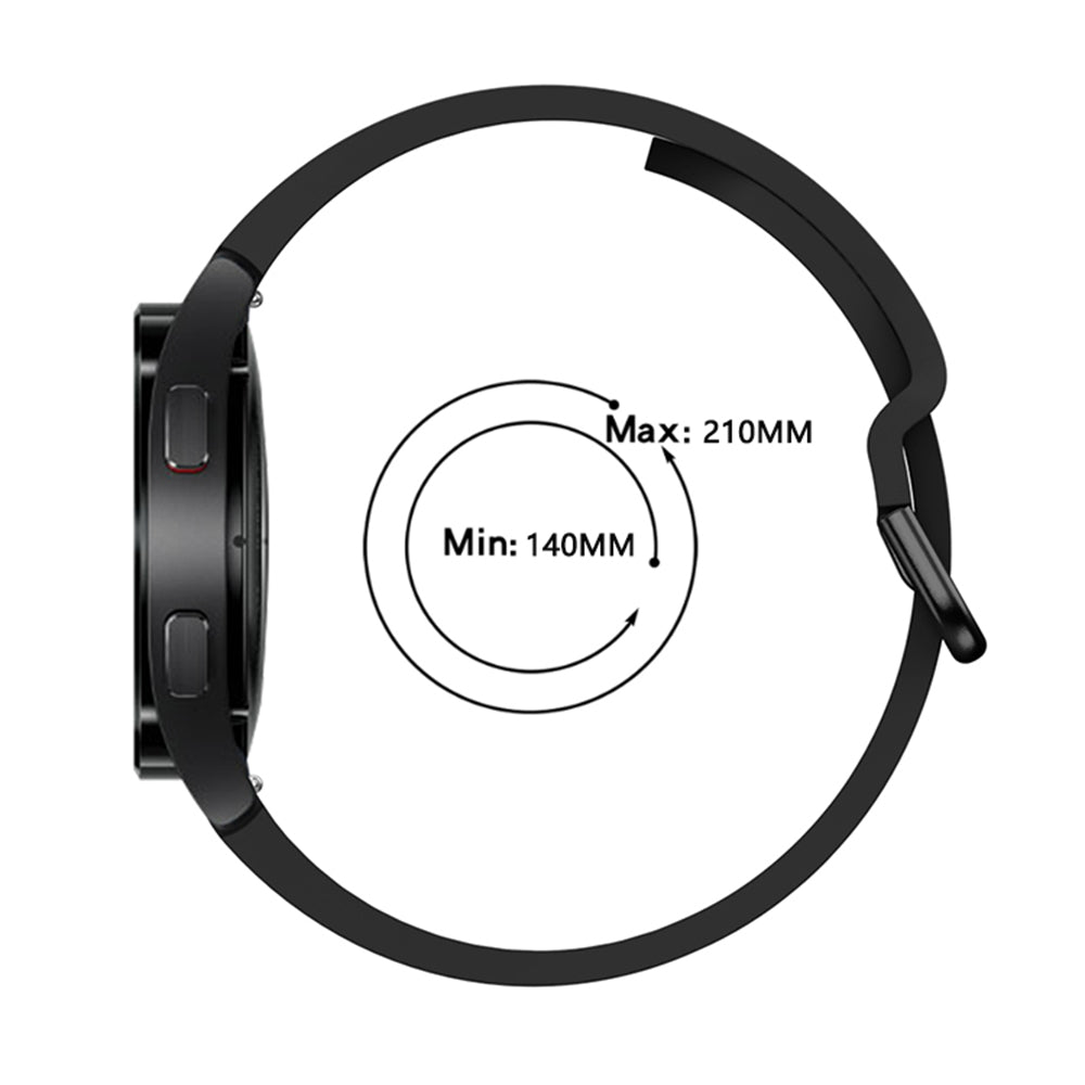 SYSTEM-S flexible silicone strap 20mm for Samsung Galaxy Watch 4 Smartwatch Black