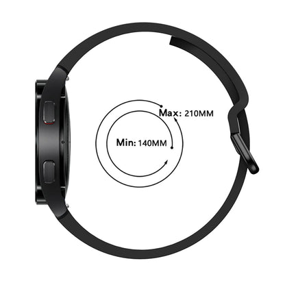 SYSTEM-S flexible silicone strap 20mm for Samsung Galaxy Watch 4 Smartwatch Black