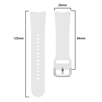 SYSTEM-S Armband flexibel aus Silikon 20mm für Samsung Galaxy Watch 4 Smartwatch Weiß