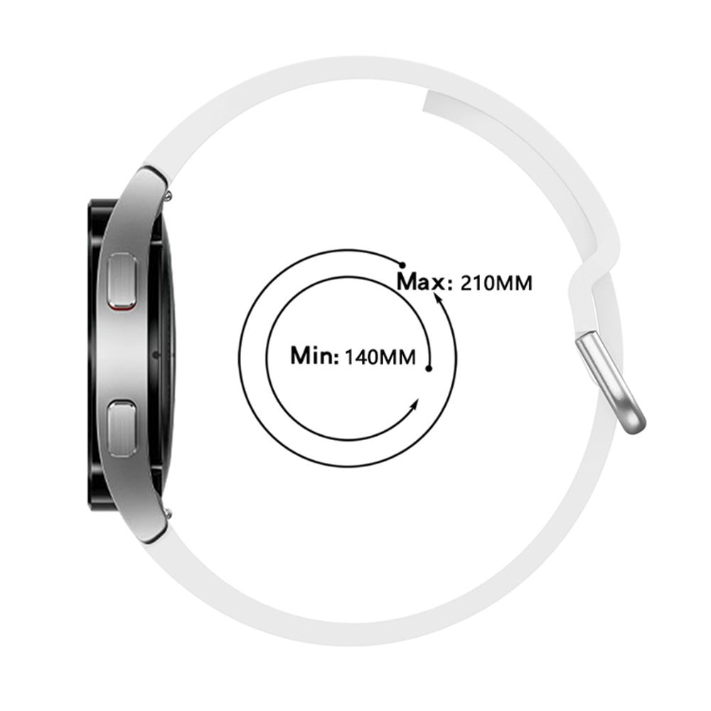 SYSTEM-S Armband flexibel aus Silikon 20mm für Samsung Galaxy Watch 4 Smartwatch Weiß