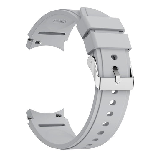 SYSTEM-S Armband flexibel aus Silikon 20mm für Samsung Galaxy Watch 4 Smartwatch Weiß