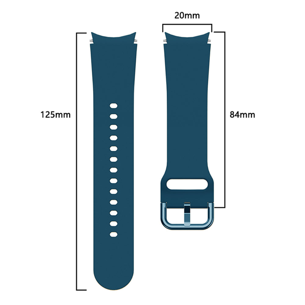 SYSTEM-S Armband flexibel aus Silikon 20mm für Samsung Galaxy Watch 4 Smartwatch Türkis