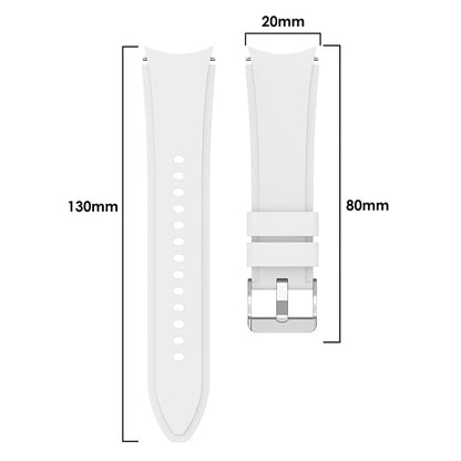 SYSTEM-S Armband flexibel aus Silikon 20mm für Samsung Galaxy Watch 4 Smartwatch Weiß