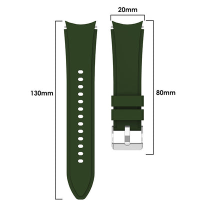 SYSTEM-S flexible silicone strap 20mm for Samsung Galaxy Watch 4 Smartwatch Green
