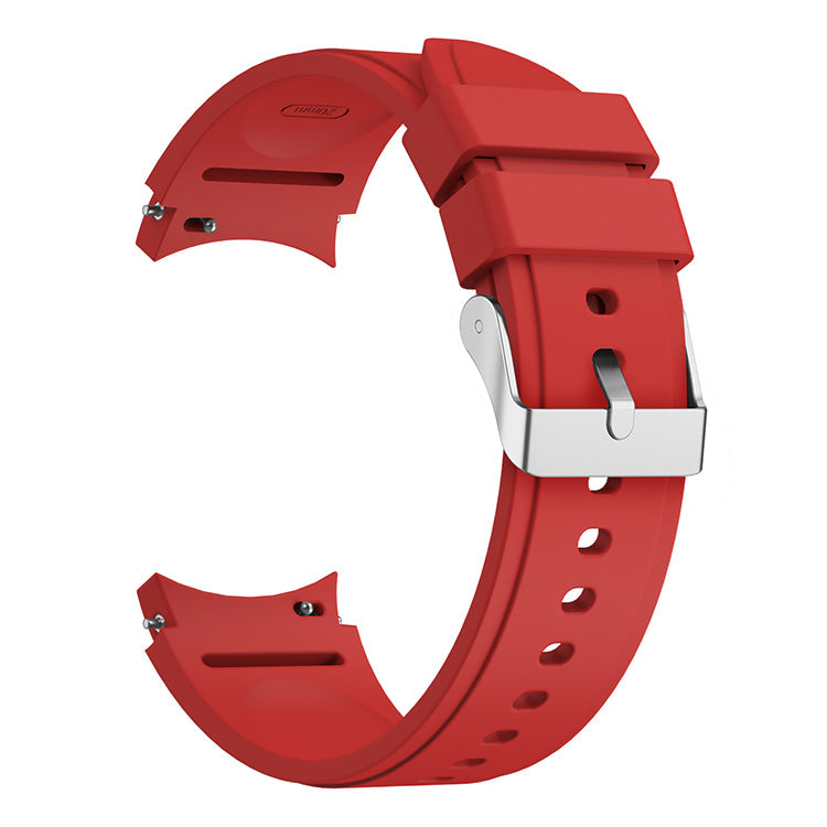 SYSTEM-S Armband flexibel aus Silikon 20mm für Samsung Galaxy Watch 4 Smartwatch Rot