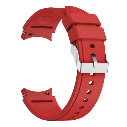 SYSTEM-S Armband flexibel aus Silikon 20mm für Samsung Galaxy Watch 4 Smartwatch Rot