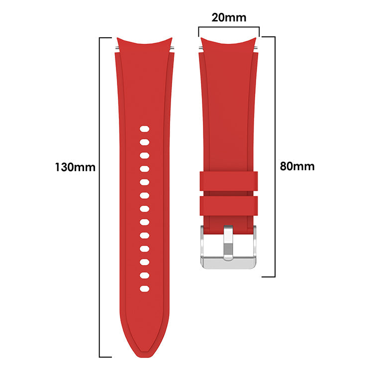 SYSTEM-S Armband flexibel aus Silikon 20mm für Samsung Galaxy Watch 4 Smartwatch Rot