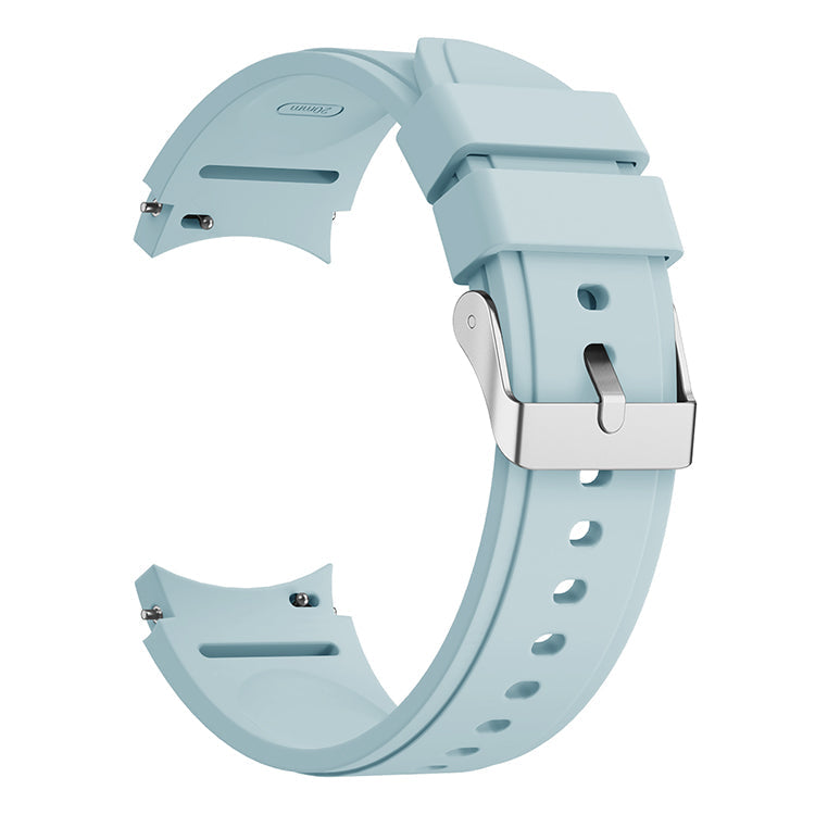 SYSTEM-S Armband flexibel aus Silikon 20mm für Samsung Galaxy Watch 4 Smartwatch Hellblau