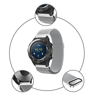 SYSTEM-S Armband 20 mm Milanese aus Metall breit für Samsung Galaxy Watch 4 Smartwatch