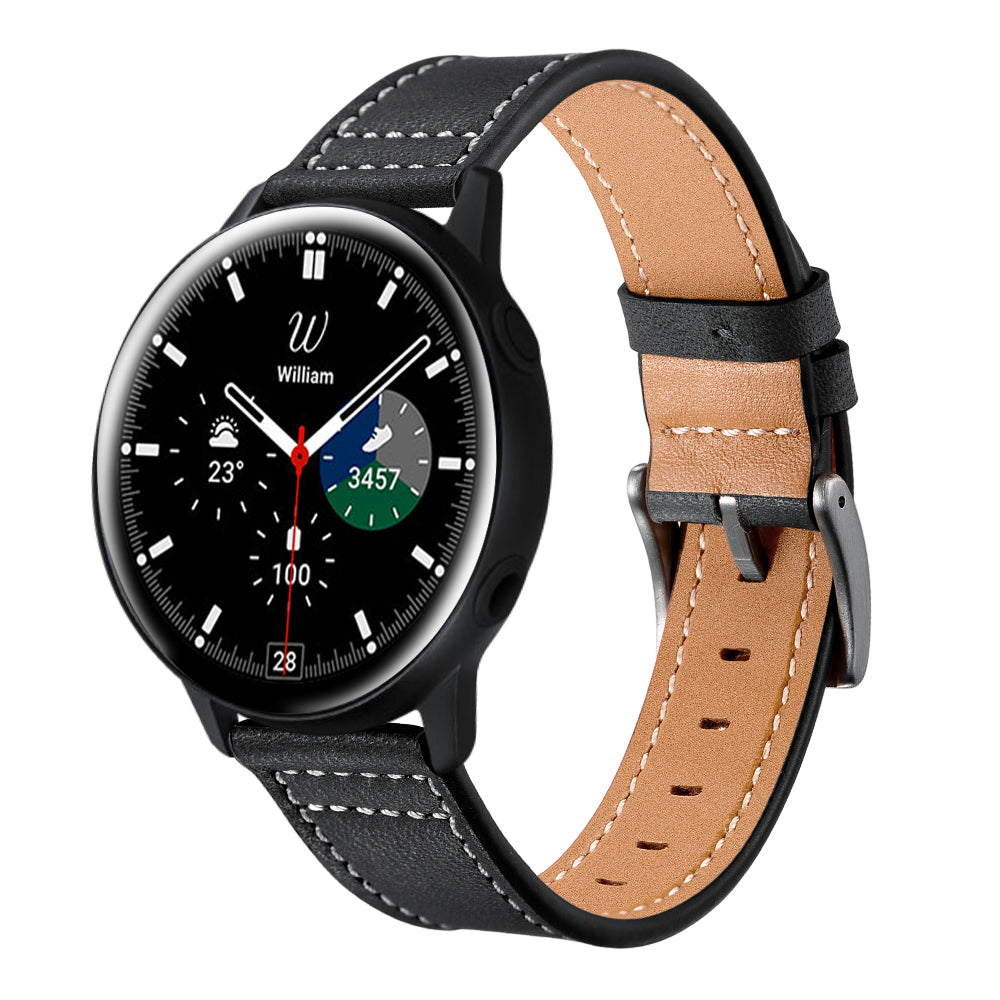 SYSTEM-S Armband flexibel aus Silikon 20mm für Samsung Galaxy Watch 4 Smartwatch Schwarz