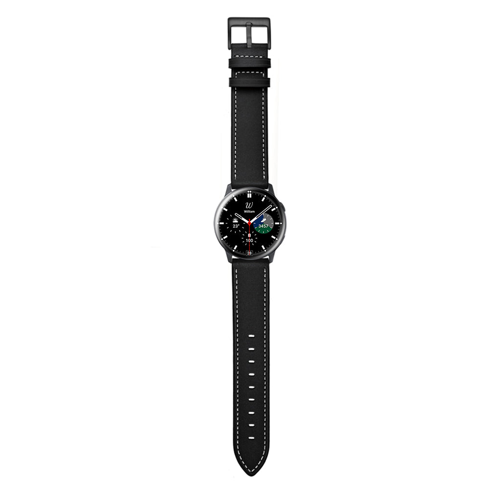 SYSTEM-S flexible silicone strap 20mm for Samsung Galaxy Watch 4 Smartwatch Black