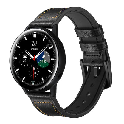 SYSTEM-S flexible silicone strap 20mm for Samsung Galaxy Watch 4 Smartwatch Black