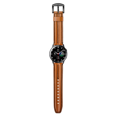 SYSTEM-S Armband flexibel aus Silikon 20mm für Samsung Galaxy Watch 4 Smartwatch Braun