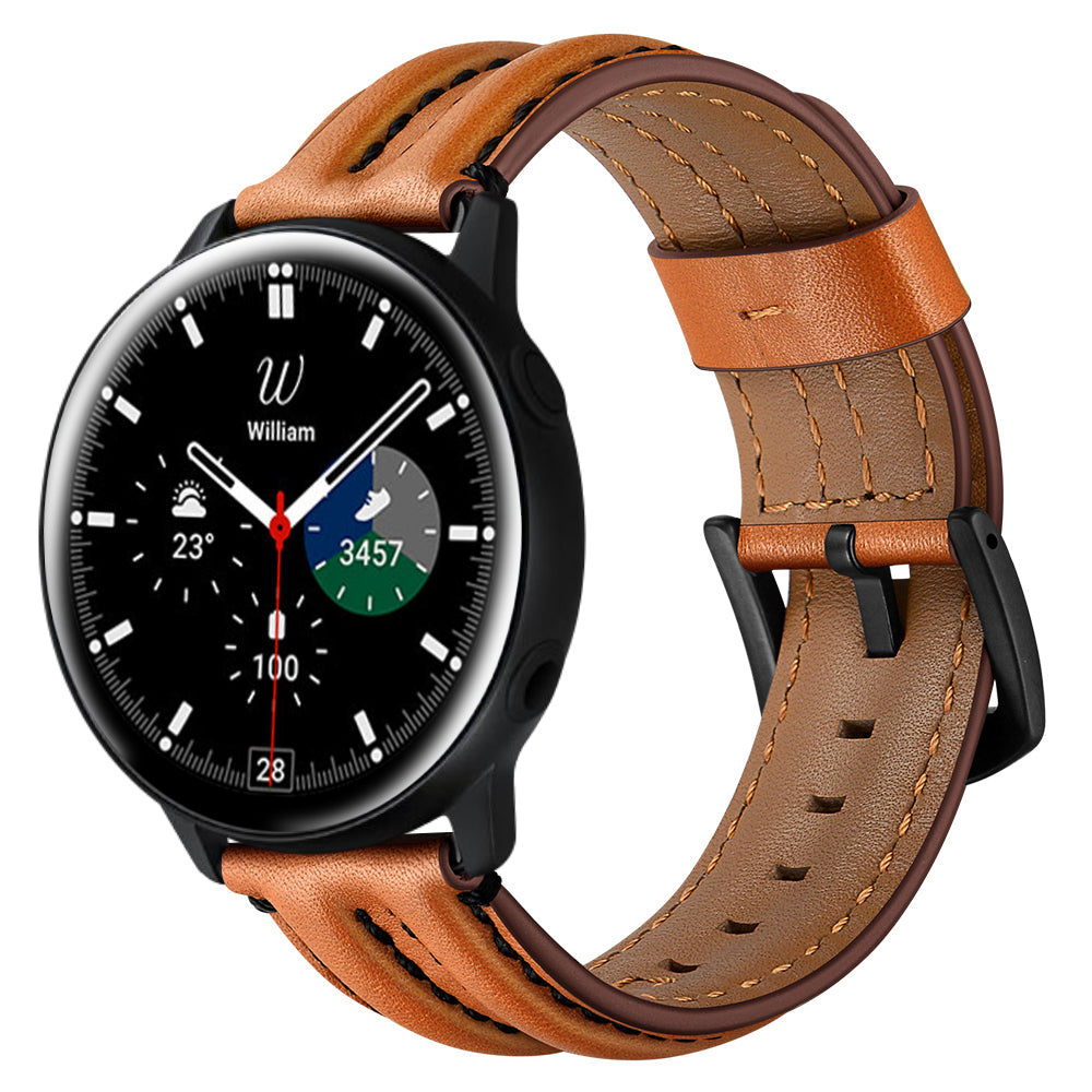 SYSTEM-S Armband flexibel aus Silikon 20mm für Samsung Galaxy Watch 4 Smartwatch Braun