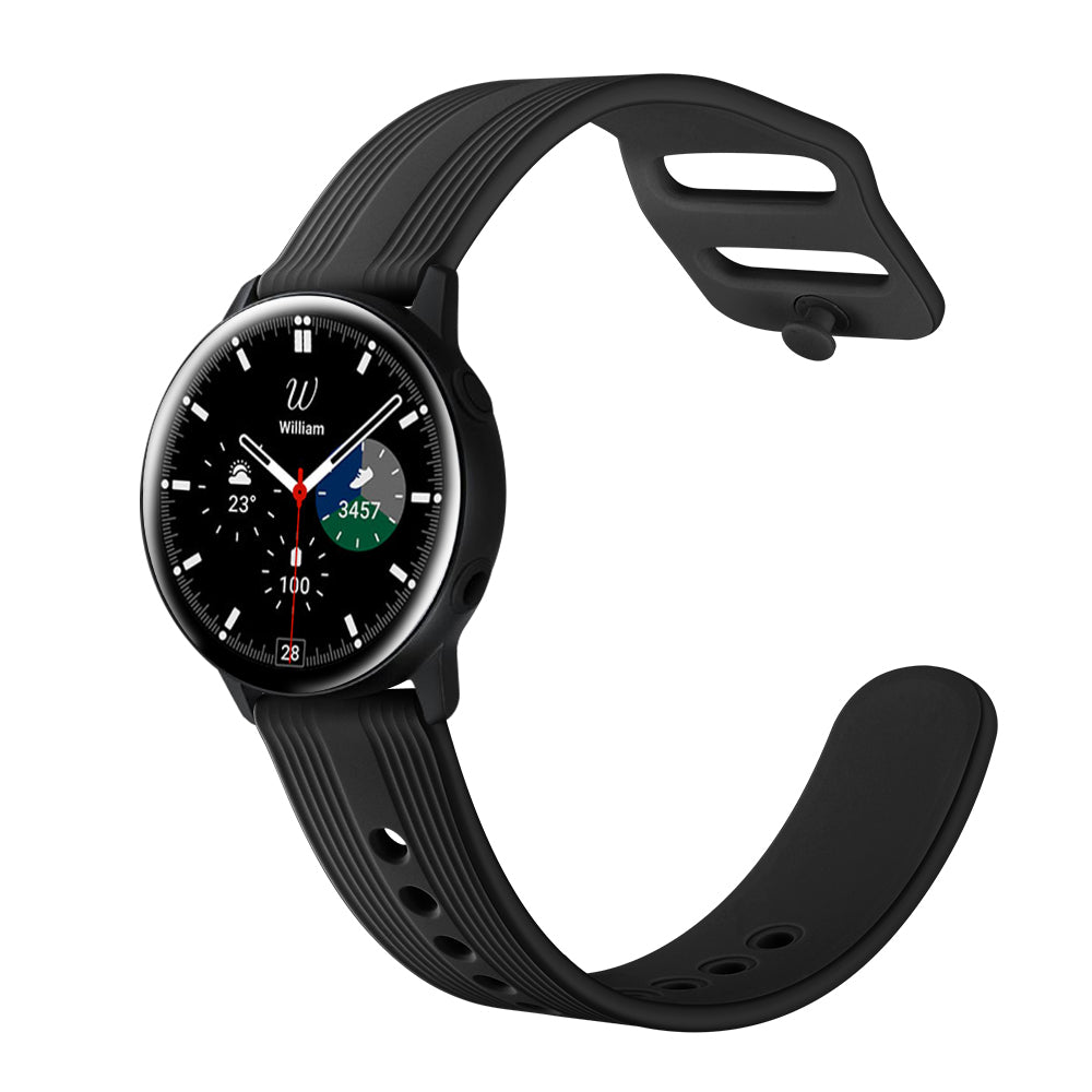 SYSTEM-S Armband flexibel aus Silikon 22mm für Samsung Galaxy Watch 4 Smartwatch Schwarz