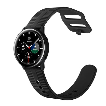 SYSTEM-S Armband flexibel aus Silikon 22mm für Samsung Galaxy Watch 4 Smartwatch Schwarz